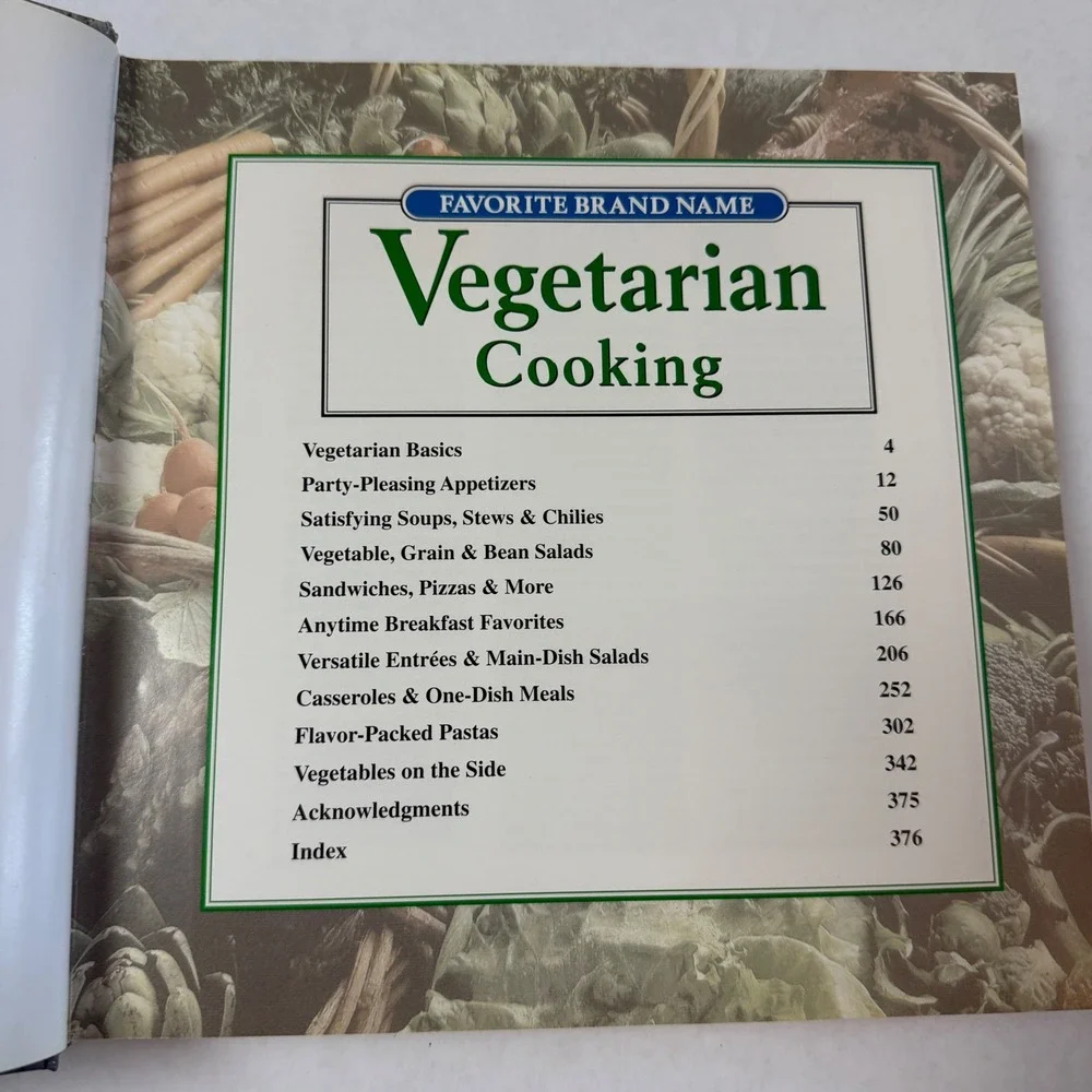 Favorite Brand Name Vegetarian Cooking Hardcover Cookbook 1997‎ ISBN 078533372X
